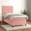 Image de Sommier À Lattes De Lit Avec Matelas Rose 100x200 Cm Velours Vidaxl