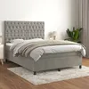 Image de Sommier À Lattes De Lit Et Matelas Gris Clair 140x200cm Velours Vidaxl
