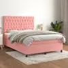 Image de Sommier À Lattes De Lit Avec Matelas Rose 140x200 Cm Velours Vidaxl