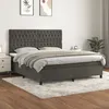 Image de Sommier À Lattes De Lit Et Matelas Gris Foncé 180x200cm Velours Vidaxl