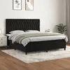 Image de Sommier À Lattes De Lit Avec Matelas Noir 180x200 Cm Velours Vidaxl