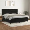 Image de Sommier À Lattes De Lit Et Matelas Noir 200x200 Cm Velours Vidaxl
