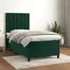 Image de Sommier À Lattes De Lit Avec Matelas Vert Foncé 90x190 Cm Vidaxl