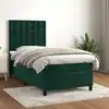 Image de Sommier À Lattes De Lit Avec Matelas Vert Foncé 100x200 Cm Vidaxl