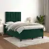 Image de Sommier À Lattes De Lit Et Matelas Vert Foncé 120x200cm Velours Vidaxl