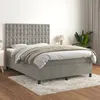 Image de Sommier À Lattes De Lit Et Matelas Gris Clair 140x190cm Velours Vidaxl