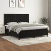 Image de Sommier À Lattes De Lit Et Matelas Noir 160x200 Cm Velours Vidaxl