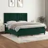Image de Sommier À Lattes De Lit Et Matelas Vert Foncé 160x200cm Velours Vidaxl