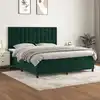 Image de Sommier À Lattes De Lit Et Matelas Vert Foncé 180x200cm Velours Vidaxl