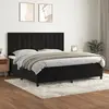 Image de Sommier À Lattes De Lit Et Matelas Noir 200x200 Cm Velours Vidaxl