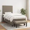 Image de Sommier À Lattes De Lit Avec Matelas Taupe 90x200 Cm Tissu Vidaxl