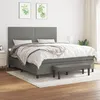 Image de Sommier À Lattes De Lit Avec Matelas Gris Foncé 180x200cm Tissu Vidaxl