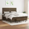 Image de 3136536 vidaXL Lit à sommier tapissier avec matelas Marron foncé 180x200 cm