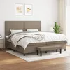 Image de Sommier À Lattes De Lit Avec Matelas Taupe 200x200 Cm Tissu Vidaxl
