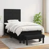Image de Sommier À Lattes De Lit Avec Matelas Noir 90x190 Cm Tissu Vidaxl
