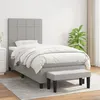 Image de Sommier À Lattes De Lit Avec Matelas Gris Clair 90x200 Cm Tissu Vidaxl