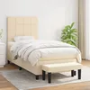 Image de Sommier À Lattes De Lit Avec Matelas Crème 90x200 Cm Tissu Vidaxl