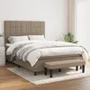 Image de Sommier À Lattes De Lit Avec Matelas Taupe 140x200 Cm Tissu Vidaxl