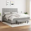 Image de Sommier À Lattes De Lit Avec Matelas Gris Clair 160x200cm Tissu Vidaxl