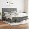 Image de Sommier À Lattes De Lit Avec Matelas Gris Foncé 160x200cm Tissu Vidaxl