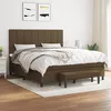 Image de Sommier À Lattes De Lit Avec Matelas Marron Foncé 160x200 Cm Vidaxl