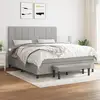 Image de Sommier À Lattes De Lit Avec Matelas Gris Clair 180x200cm Tissu Vidaxl