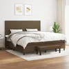 Image de Sommier À Lattes De Lit Avec Matelas Marron Foncé 200x200 Cm Vidaxl