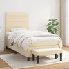 Image de Sommier À Lattes De Lit Avec Matelas Crème 80x200 Cm Tissu Vidaxl
