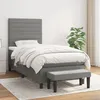 Image de Sommier À Lattes De Lit Avec Matelas Gris Foncé 90x200 Cm Tissu Vidaxl