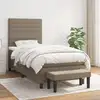 Image de Sommier À Lattes De Lit Avec Matelas Taupe 90x200 Cm Tissu Vidaxl