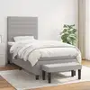 Image de Sommier À Lattes De Lit Avec Matelas Gris Clair 100x200cm Tissu Vidaxl