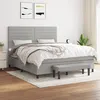Image de Sommier À Lattes De Lit Avec Matelas Gris Clair 160x200cm Tissu Vidaxl