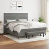 Image de Sommier À Lattes De Lit Avec Matelas Gris Foncé 160x200cm Tissu Vidaxl