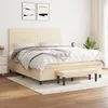 Image de Sommier À Lattes De Lit Avec Matelas Crème 160x200 Cm Tissu Vidaxl