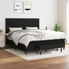 Image de Sommier À Lattes De Lit Avec Matelas Noir 180x200 Cm Tissu Vidaxl
