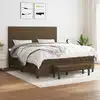 Image de Sommier À Lattes De Lit Avec Matelas Marron Foncé 180x200 Cm Vidaxl
