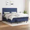 Image de Sommier À Lattes De Lit Avec Matelas Bleu 180x200 Cm Tissu Vidaxl