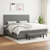 Image de Sommier À Lattes De Lit Avec Matelas Gris Foncé 200x200cm Tissu Vidaxl