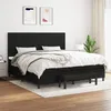 Image de Sommier À Lattes De Lit Avec Matelas Noir 200x200 Cm Tissu Vidaxl