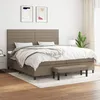 Image de Sommier À Lattes De Lit Avec Matelas Taupe 200x200 Cm Tissu Vidaxl