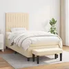 Image de Sommier À Lattes De Lit Avec Matelas Crème 90x200 Cm Tissu Vidaxl