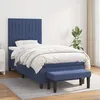 Image de Sommier À Lattes De Lit Avec Matelas Bleu 90x200 Cm Tissu Vidaxl