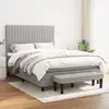 Image de Sommier À Lattes De Lit Avec Matelas Gris Clair 140x190cm Tissu Vidaxl