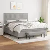 Image de Sommier À Lattes De Lit Avec Matelas Gris Clair 180x200cm Tissu Vidaxl