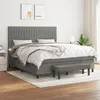 Image de Sommier À Lattes De Lit Avec Matelas Gris Foncé 180x200cm Tissu Vidaxl