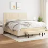 Image de Sommier À Lattes De Lit Avec Matelas Crème 180x200 Cm Tissu Vidaxl