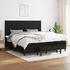 Image de Sommier À Lattes De Lit Avec Matelas Noir 200x200 Cm Tissu Vidaxl