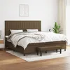 Image de Sommier À Lattes De Lit Avec Matelas Marron Foncé 200x200 Cm Vidaxl