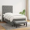 Image de Sommier À Lattes De Lit Avec Matelas Gris Foncé 80x200 Cm Tissu Vidaxl