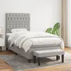 Image de Sommier À Lattes De Lit Et Matelas Gris Clair 90x190 Cm Tissu Vidaxl